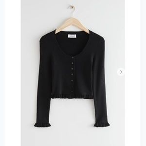 SOLD - & Other Stories Fitted Button Up Ruffle Top